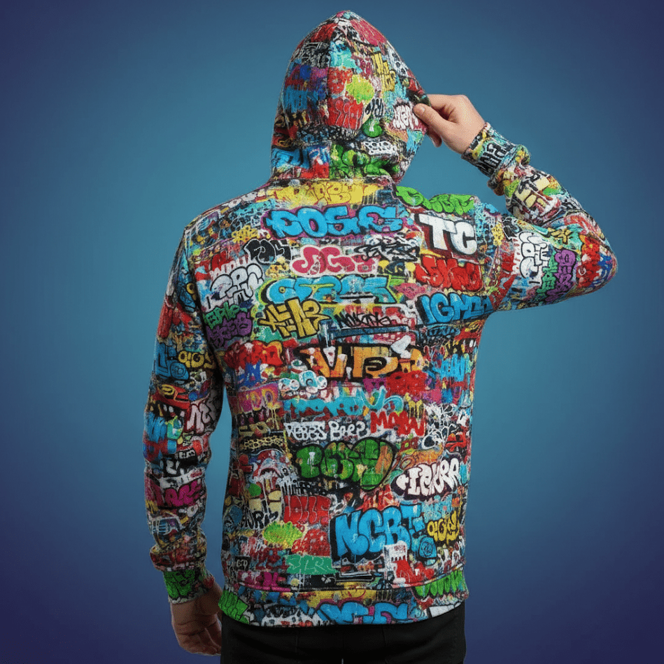 Wall of Graft Titti Splatter Art Digital Graphic Hoodie