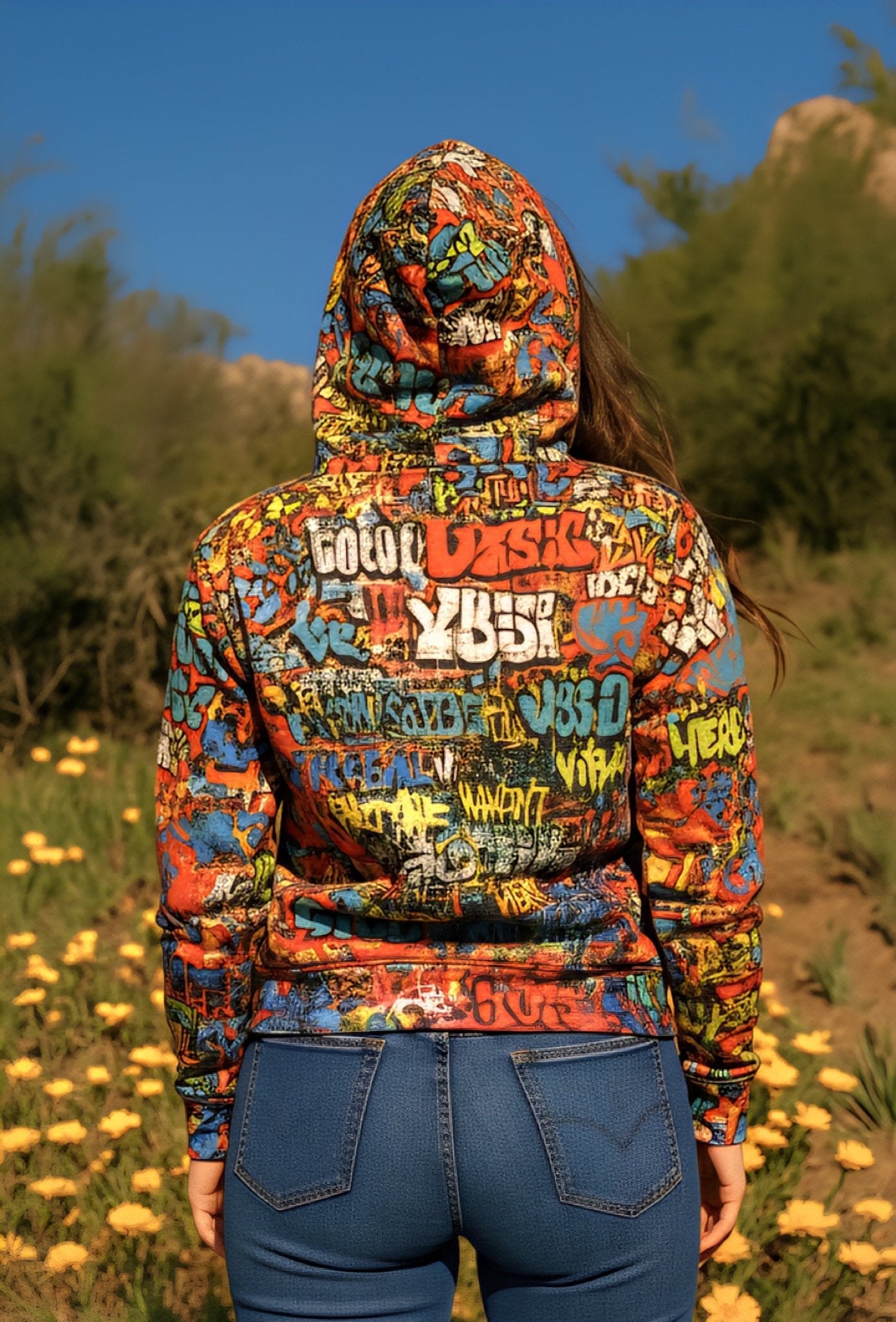 Wall of Graft Titti Splatter Art Digital Graphic Hoodie