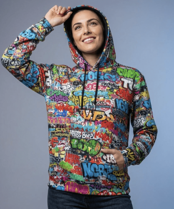 Wall of Graft Titti Splatter Art Digital Graphic Hoodie