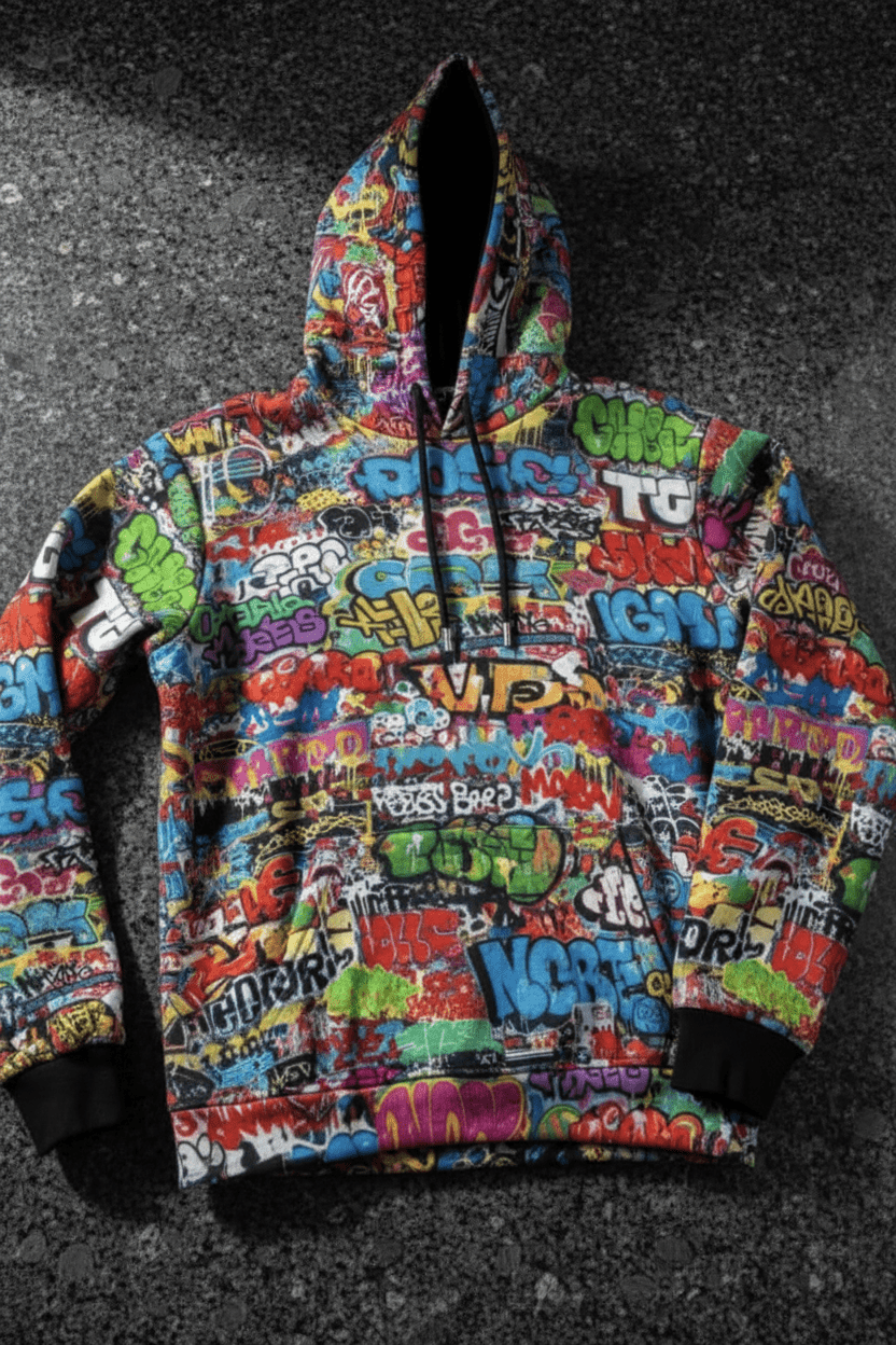 Wall of Graft Titti Splatter Art Digital Graphic Hoodie