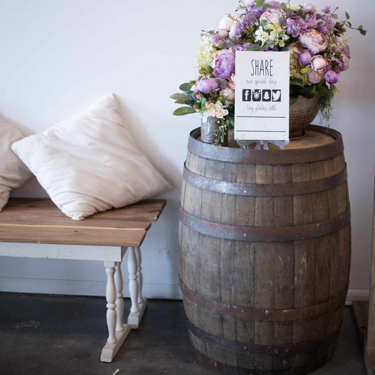 Whiskey or Wine Barrel Event Decor Rental