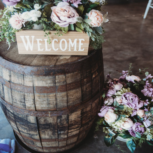 Whiskey or Wine Barrel Event Decor Rental
