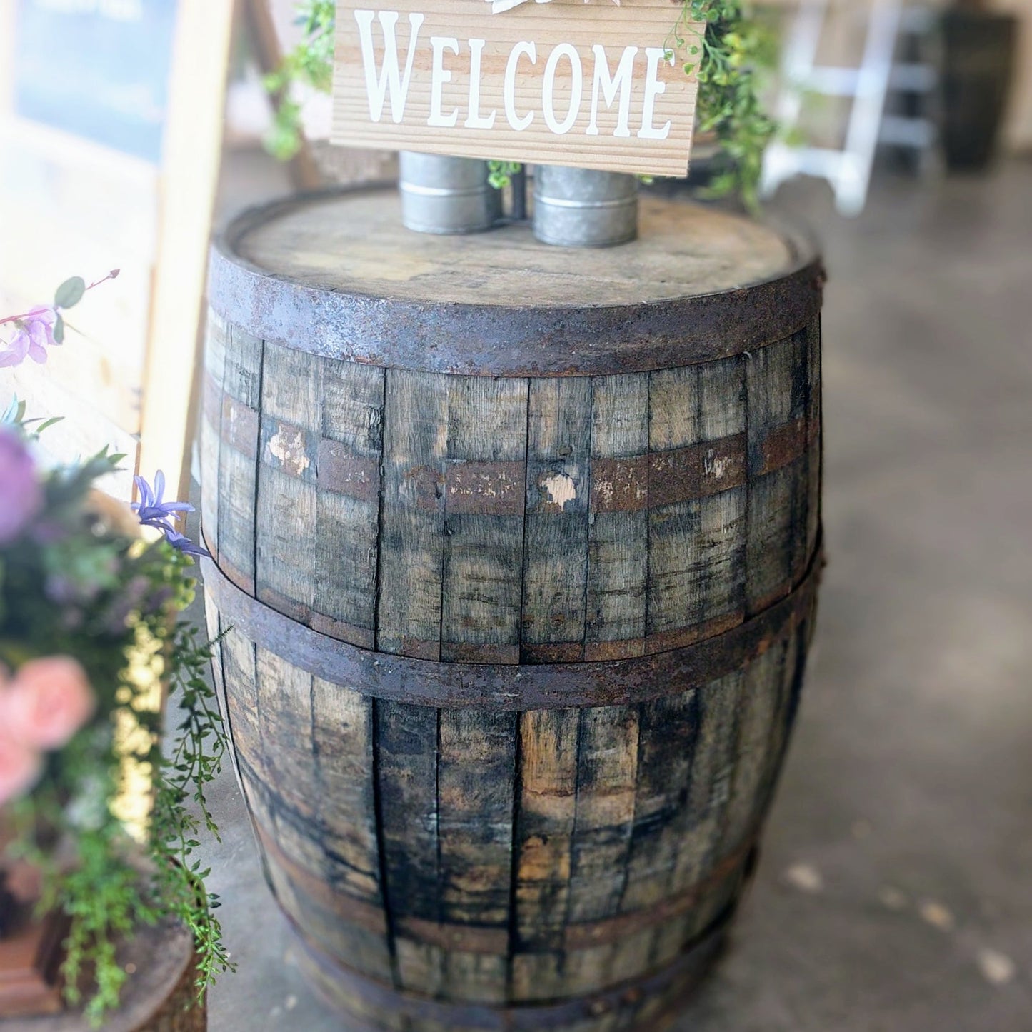 Whiskey or Wine Barrel Event Decor Rental