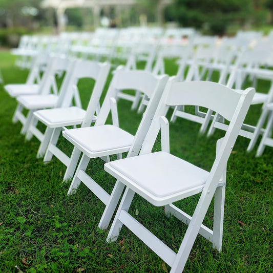 Padded White Folding Wedding Chair Rental