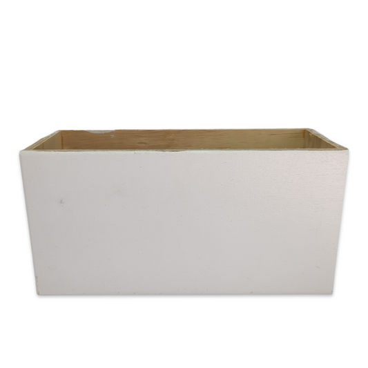 White Rectangle Floral Box
