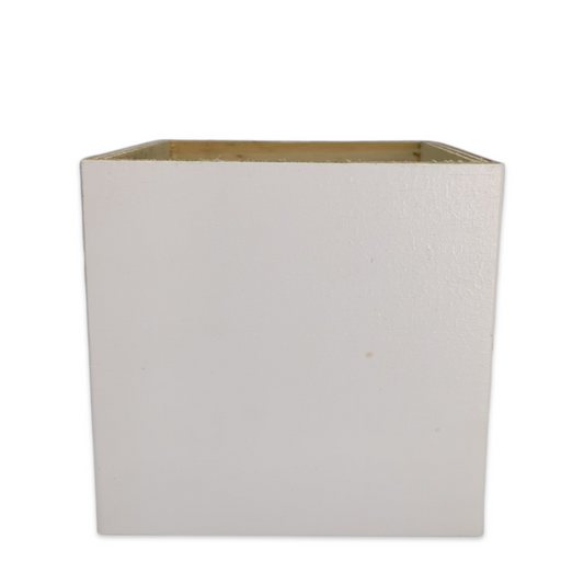 White Wood Floral Box