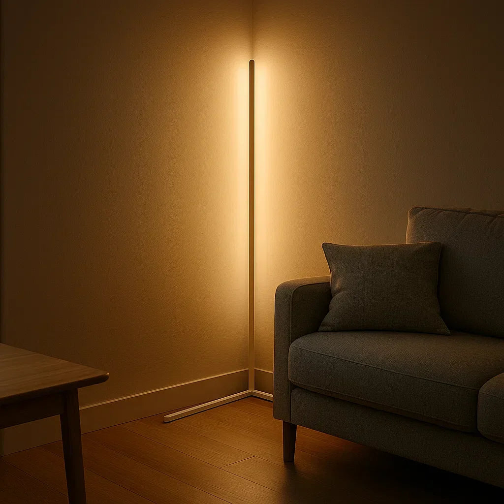 Minimalist RGB Dimmable LED Corner Floor Lamp With Remote Control