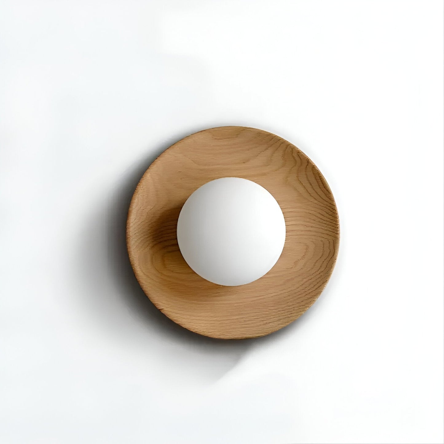Nordic Natural Wood Wall Light LED Light With Globe Shade