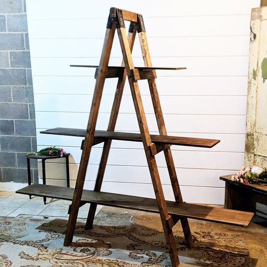 Wood Ladder Display Shelf