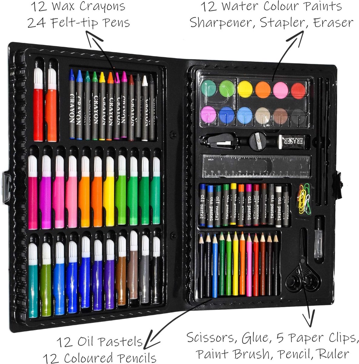 Tekenset - 86-delig - Kinderen - Tekenen - Tekenpakket
