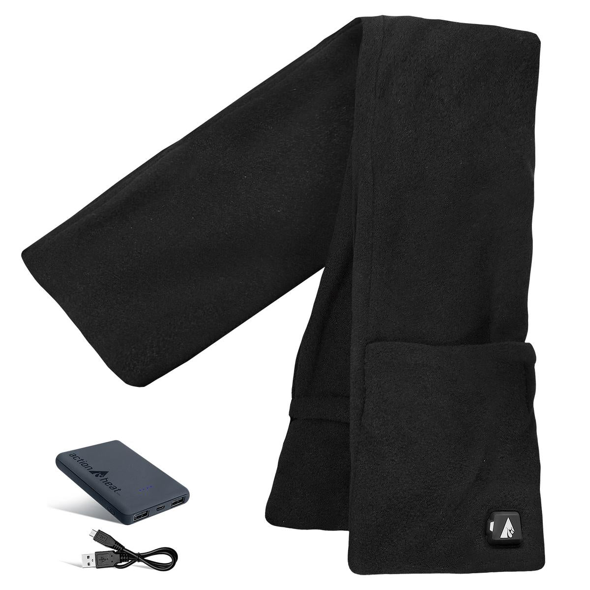 ActionHeat 5V Battery Heated Fleece Scarf with Pockets
