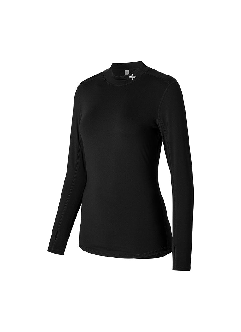 Mock Neck Fingerhole Basic T-Shirt