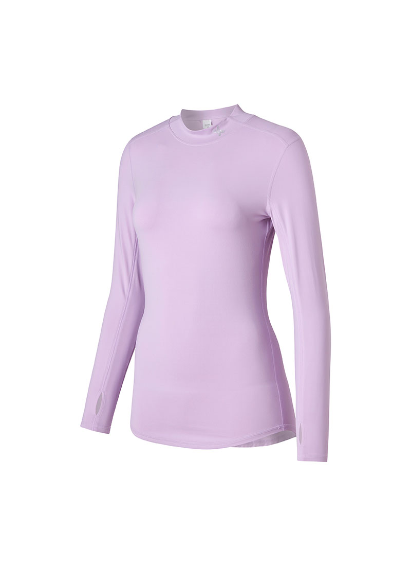 Mock Neck Fingerhole Basic T-Shirt