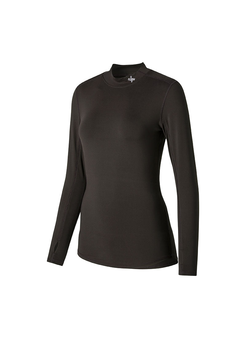 Mock Neck Fingerhole Basic T-Shirt