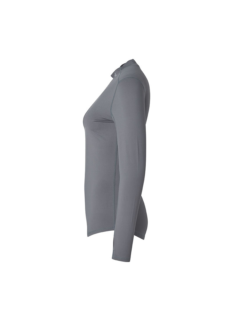 Mock Neck Fingerhole Basic T-Shirt