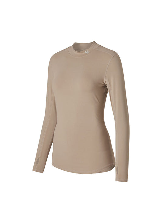 Mock Neck Fingerhole Basic T-Shirt