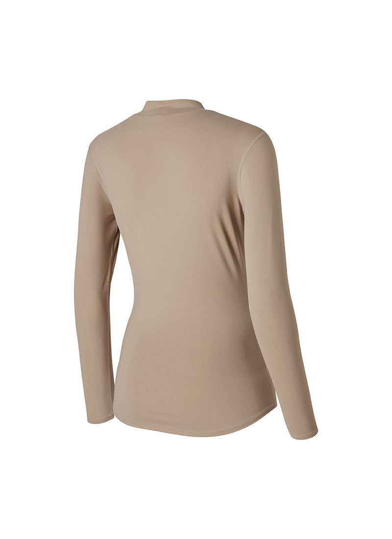 Mock Neck Fingerhole Basic T-Shirt