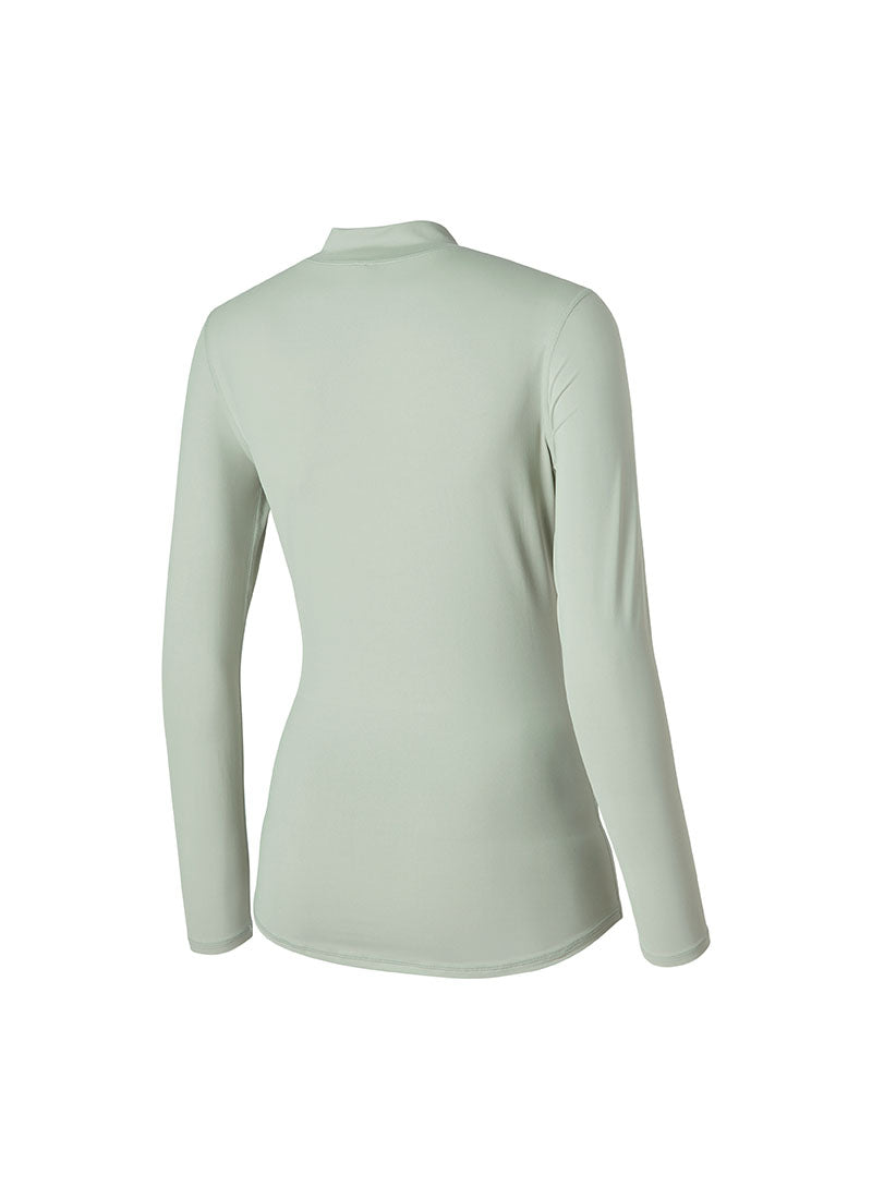 Mock Neck Fingerhole Basic T-Shirt