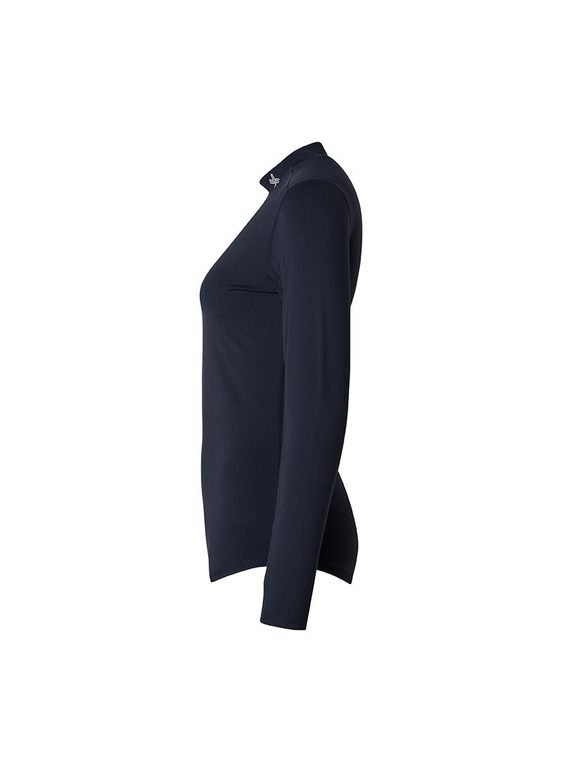 Mock Neck Fingerhole Basic T-Shirt