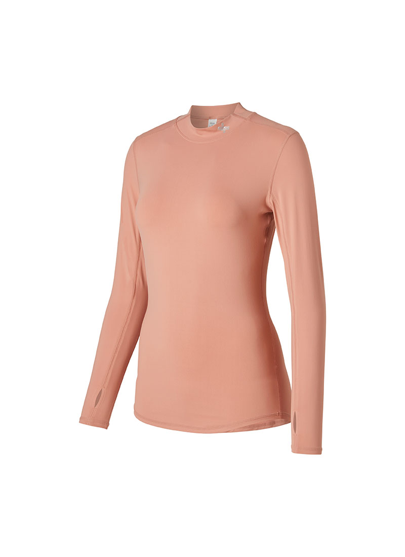 Mock Neck Fingerhole Basic T-Shirt