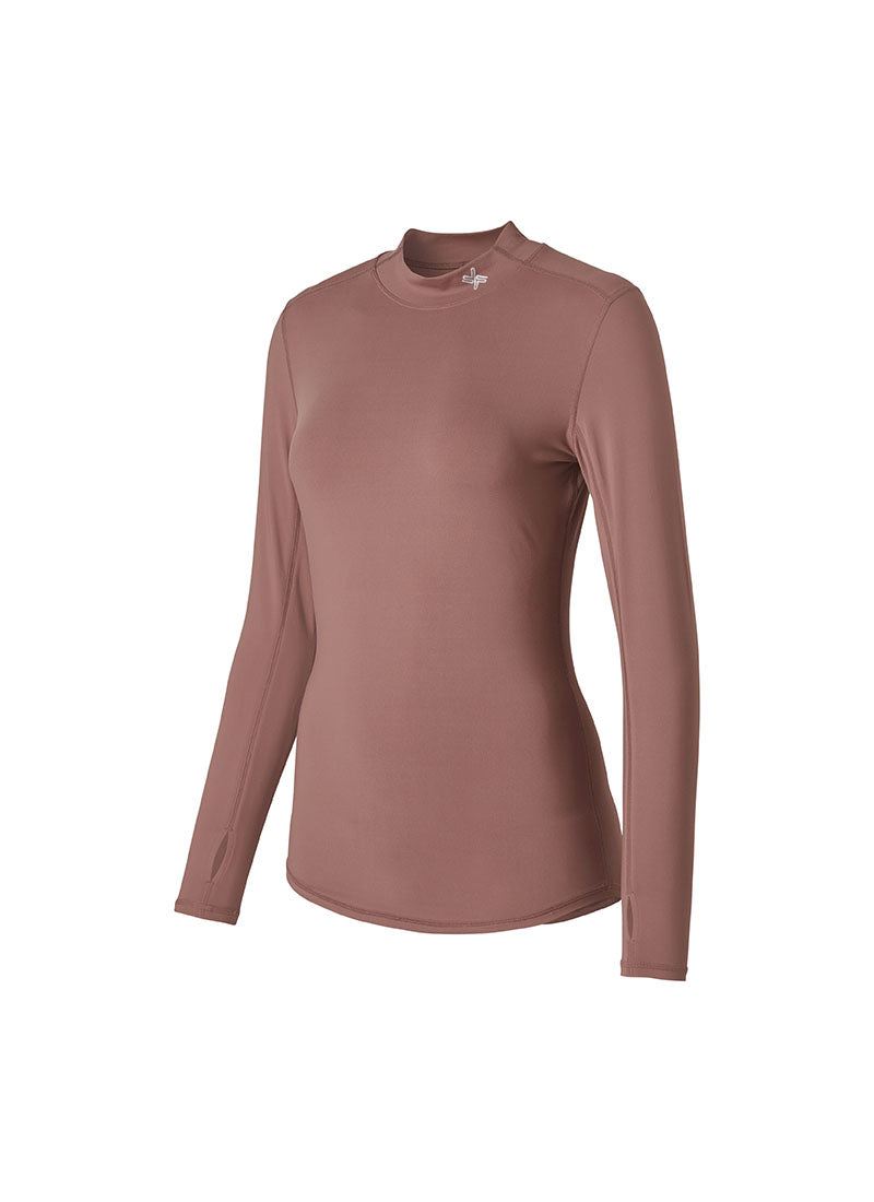 Mock Neck Fingerhole Basic T-Shirt