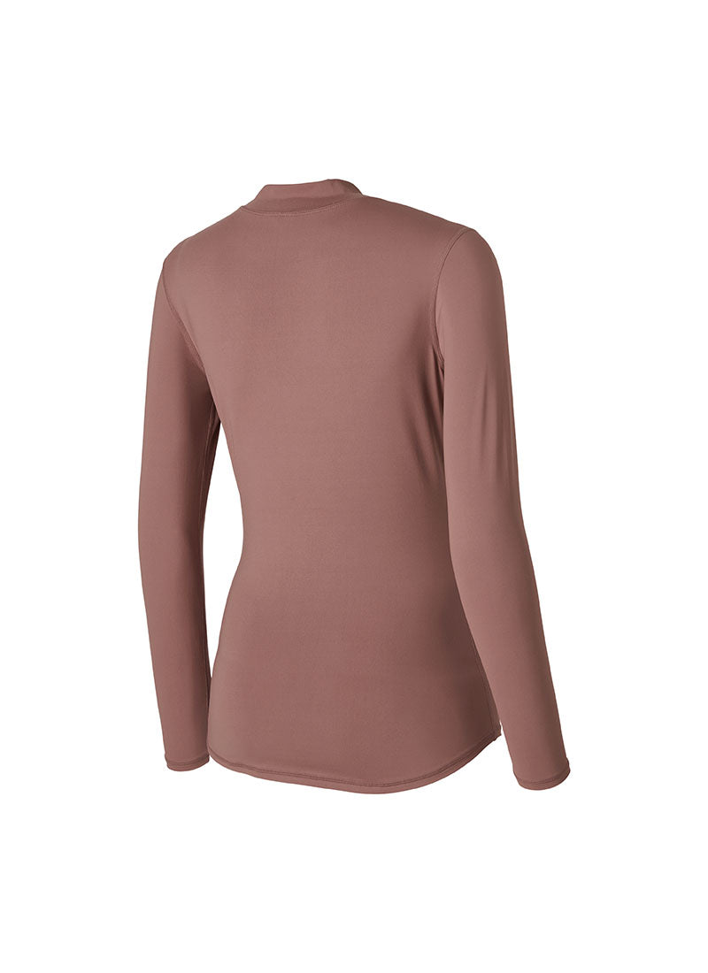 Mock Neck Fingerhole Basic T-Shirt