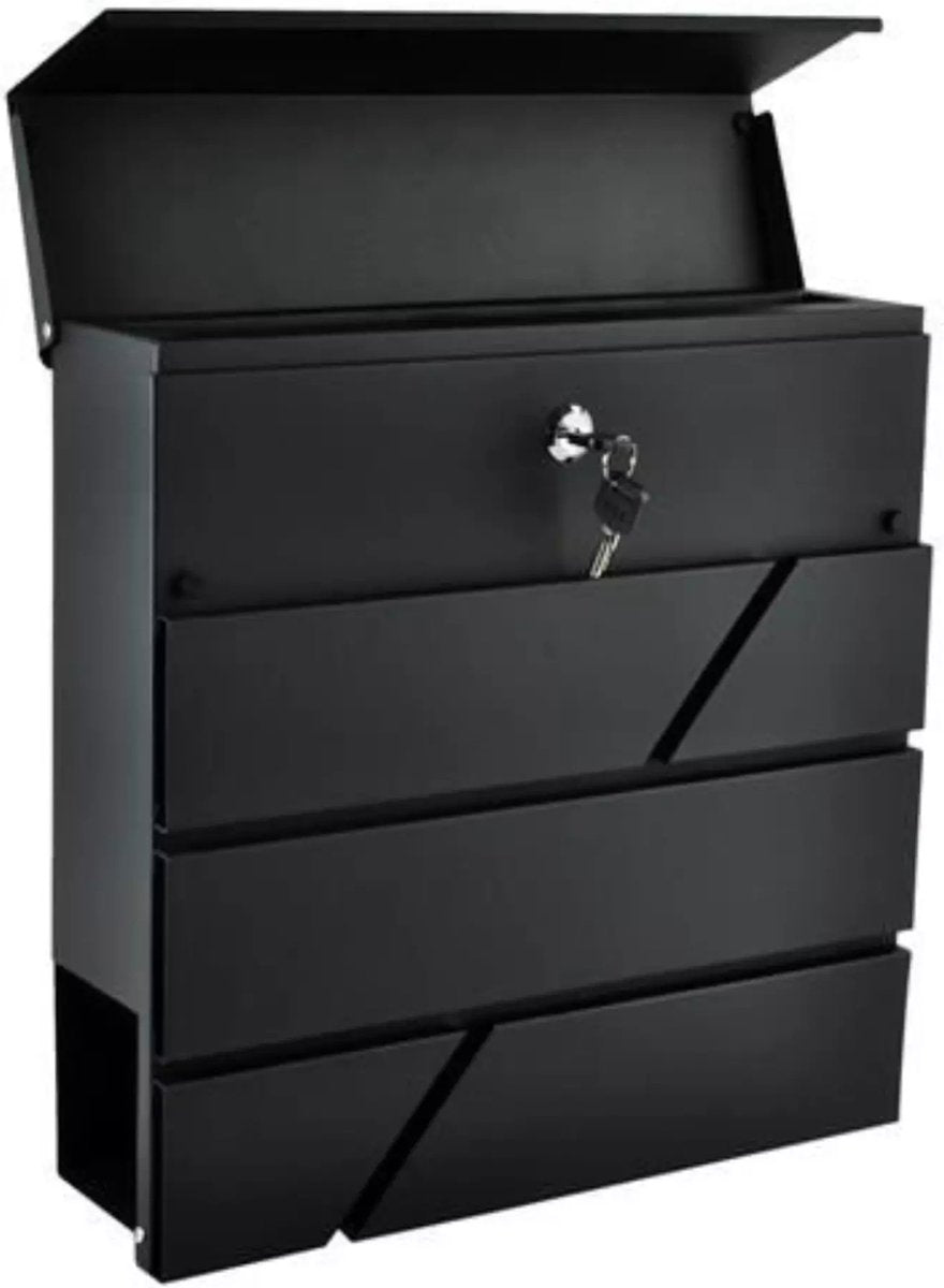 Malatec brievenbus – brievenbus met krantenrol – wandbrievenbus - antraciet