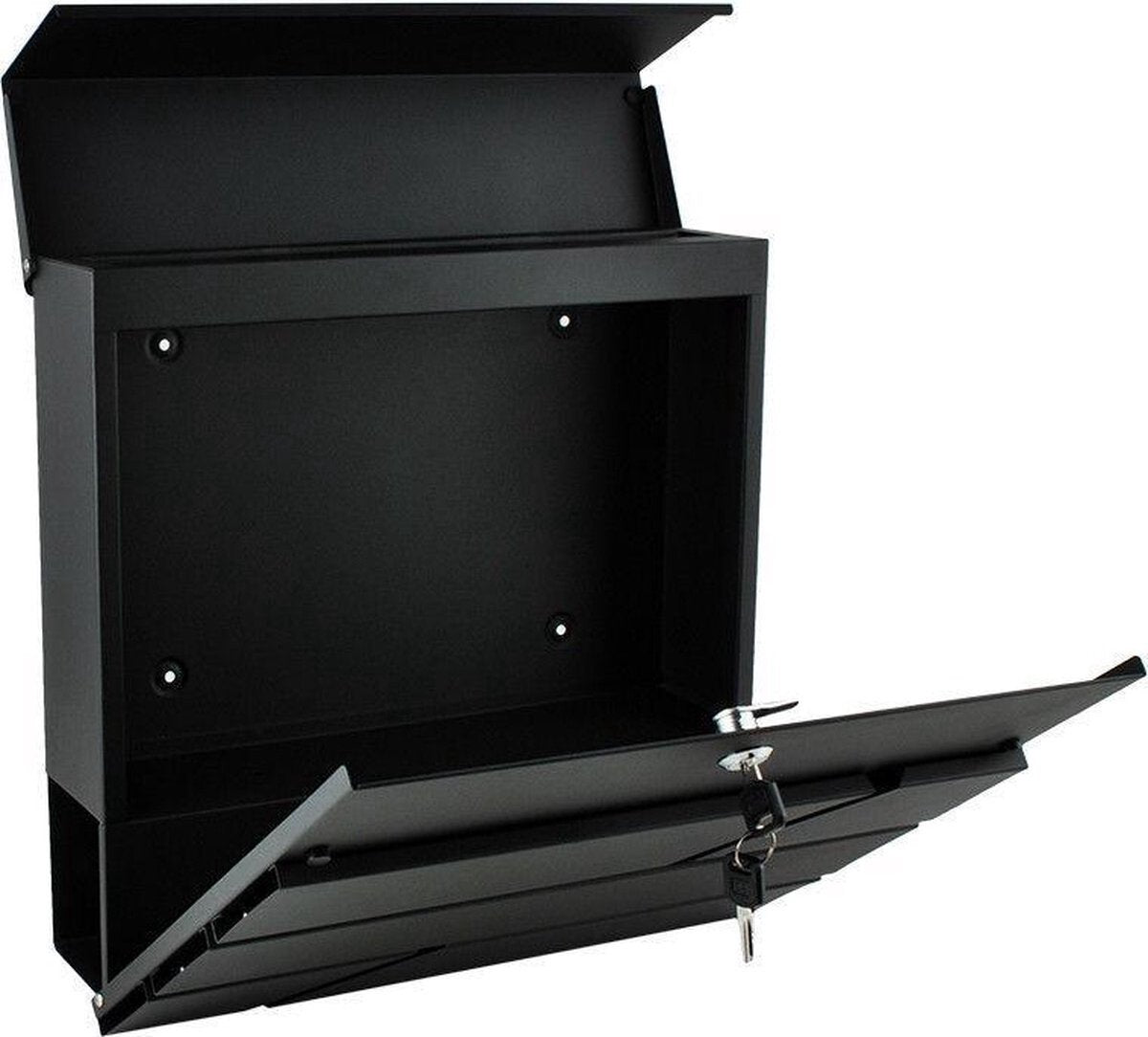 Malatec brievenbus – brievenbus met krantenrol – wandbrievenbus - antraciet